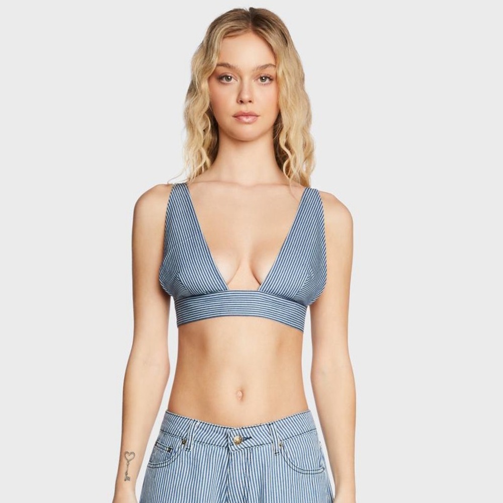 NWT Lioness Striped Blue Bralette